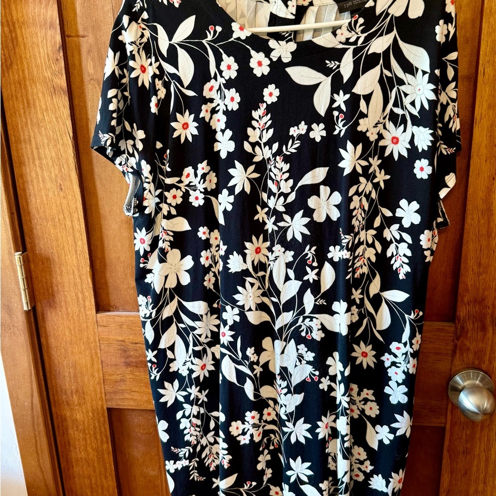 J. Jill Black and Cream Floral Dress